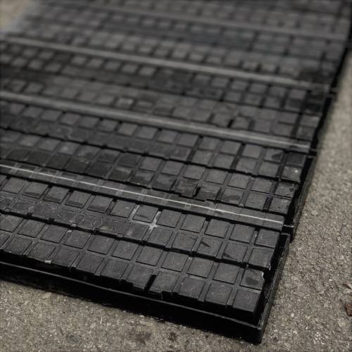 Plastic Interlock Flooring Tiles -  Black